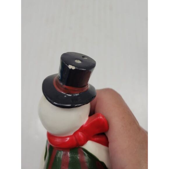 Vintage Kreiss Salt Pepper Shakers, Snowman Couple, MCM Christmas Decor - Picture 6 of 6